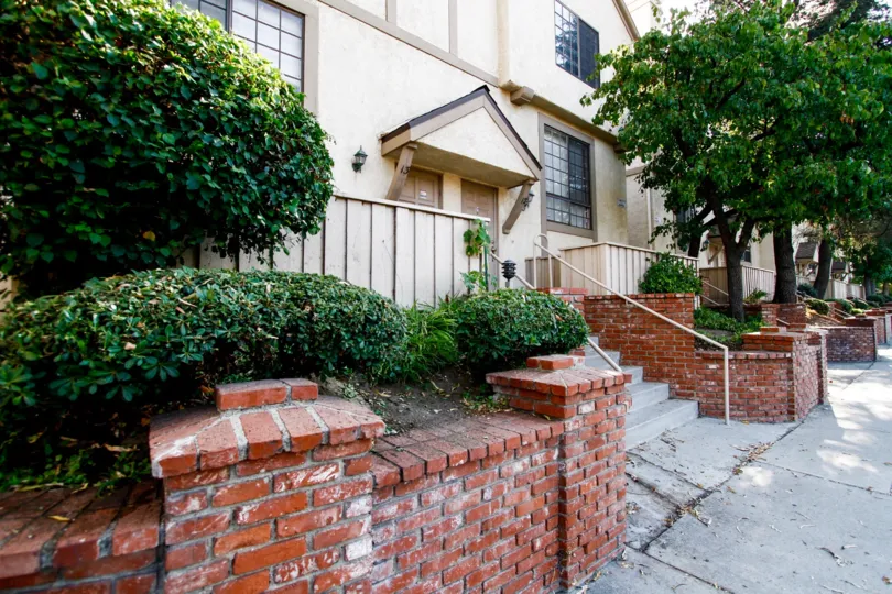 The stairs up to Lindley Townhomes