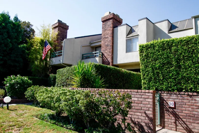 The landscaping seen around Tarzana Court in CA California
