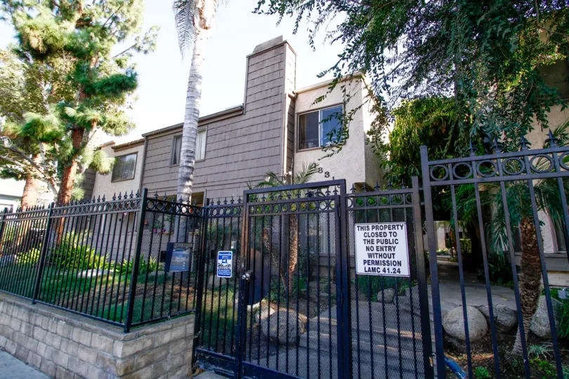 The fence around Tarzana Millpond