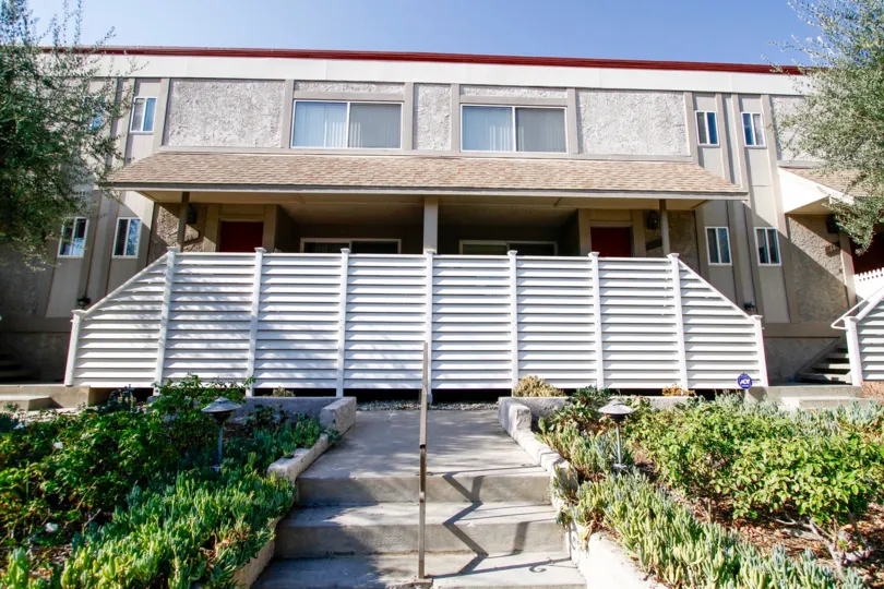 The stairs leading up to Tarzana Tennis Townhomes in CA California