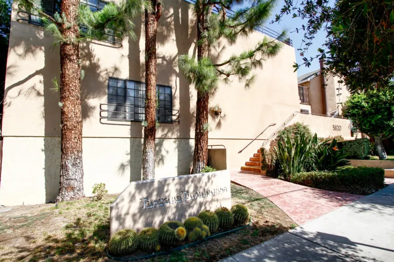 The landscaping around Tarzana Townhomes