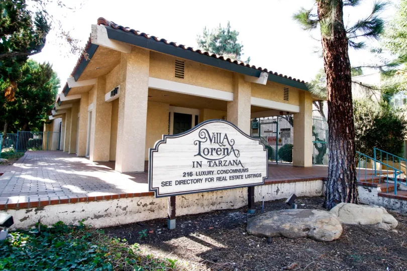 The address for the Villa Lorena on the sign