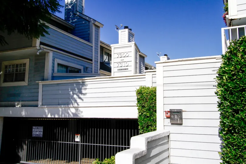 The entrance into the parking for Balboa Woods