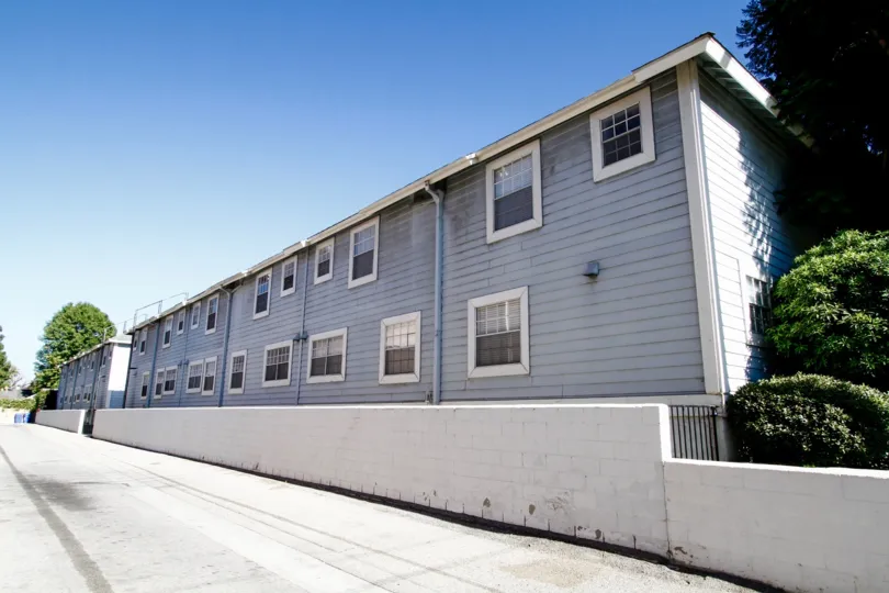 The rear of the Balboa Woods building in Van Nuys