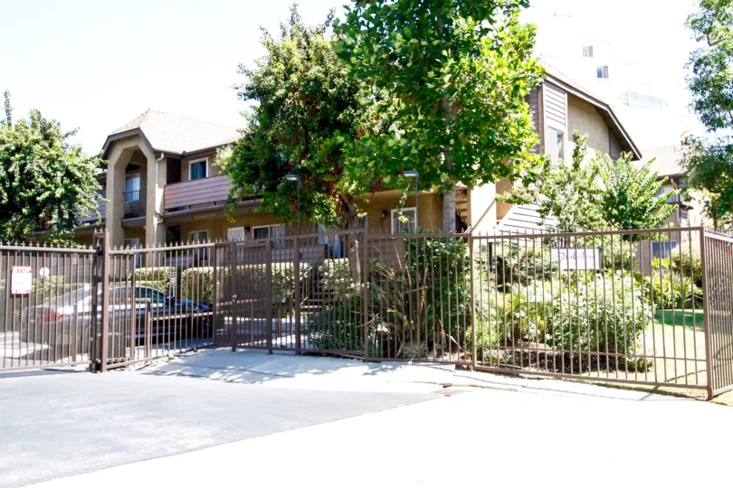The sidewalk in front of Berkshire Condominiums in Van Nuys