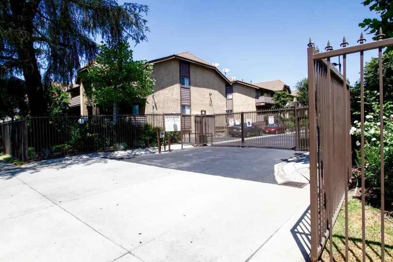 The entrance into the parking at Berkshire Condominiums