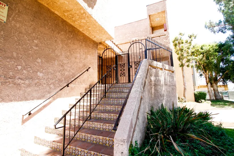 The stairs leading up to Cabrito Park Villas