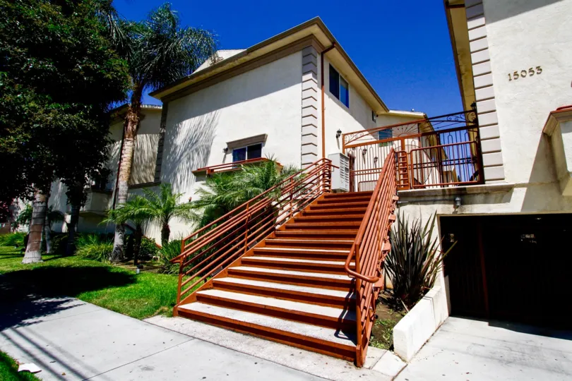 The stairs up to the Galaxy Victory Townhomes in Van Nuys