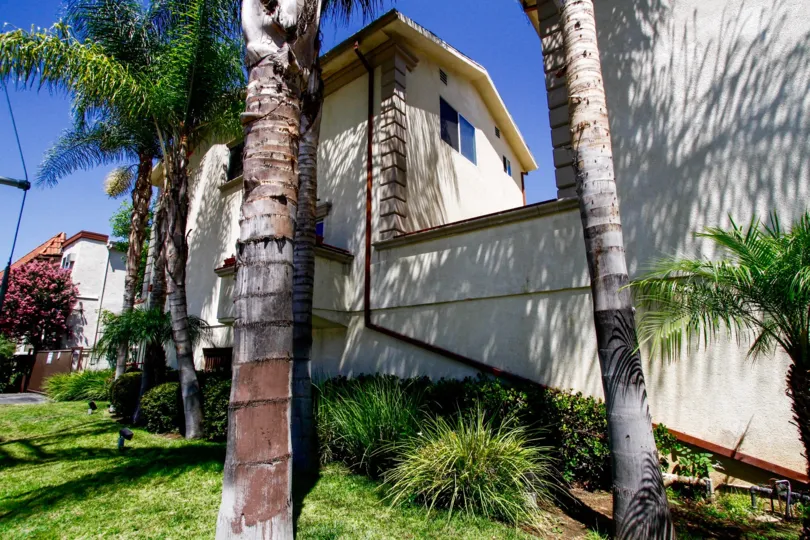 The landscaping seen around the Galaxy Victory Townhomes