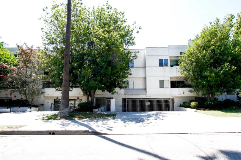 The sidewalk in front of Hamlin Court