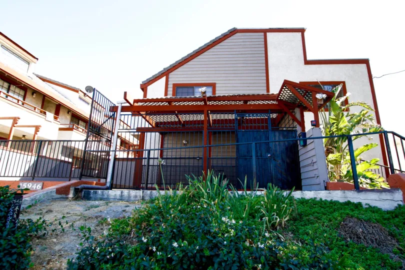 The gated area of Heathercliff Manor in Van Nuys