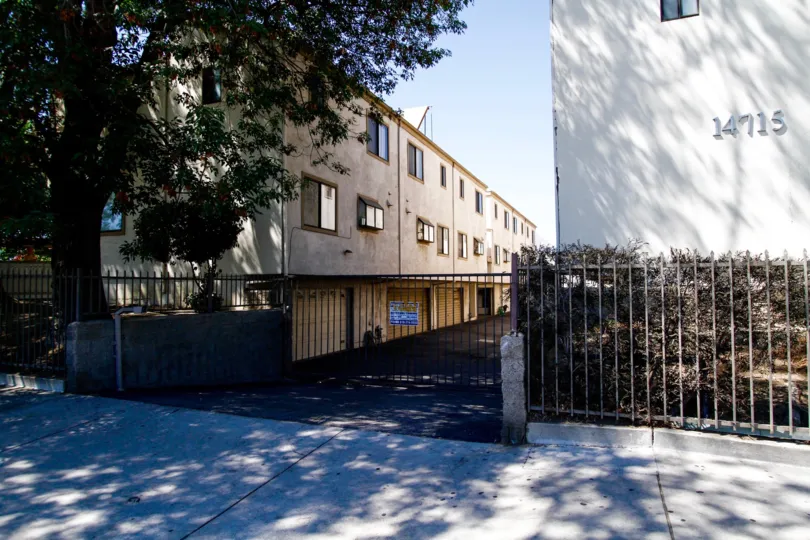 The parking gate at Saticoy Villas in Van Nuys
