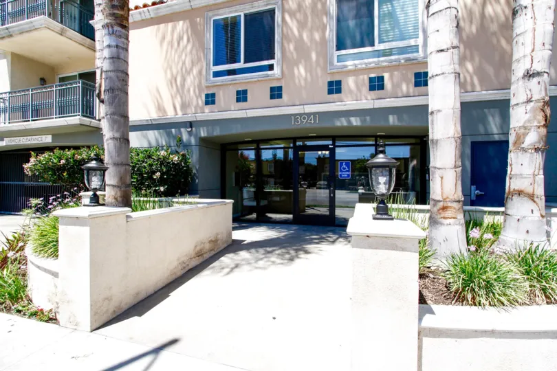 The entryway into Sherman Way Villas