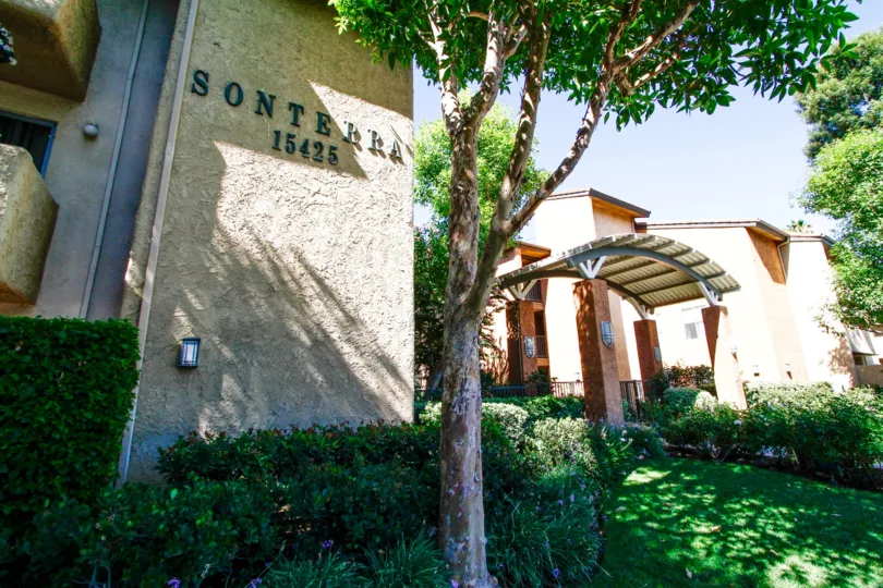 The Sonterra name on the front of the building