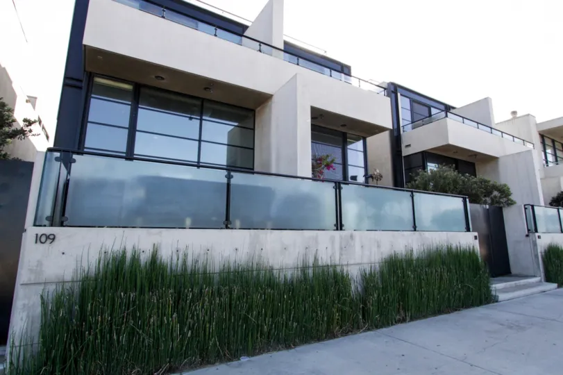 The numerous windows of Ocean Front Townhomes