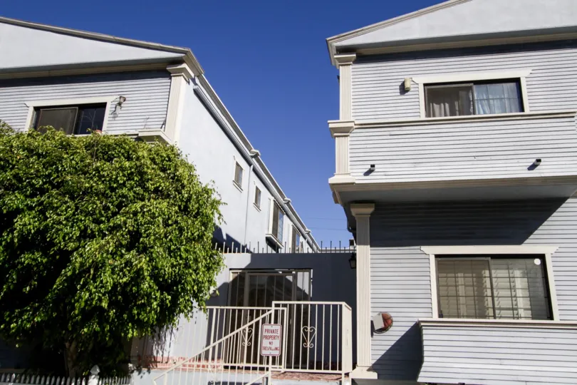 The stairs up to Surfside Townhomes