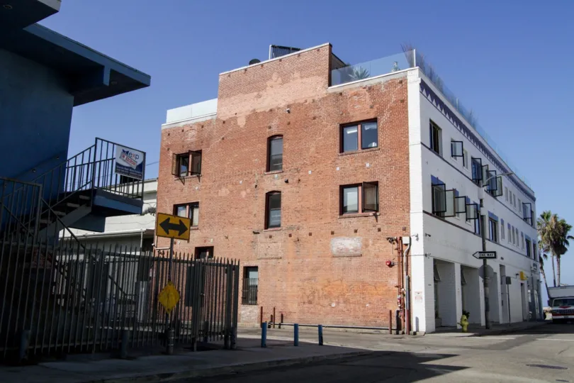 The rear of the Venice Beach Art Lofts building in Venice
