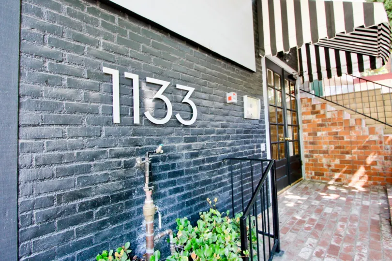 classy signage of 1133 Clark amidst its brick styled design, West Hollywood, California