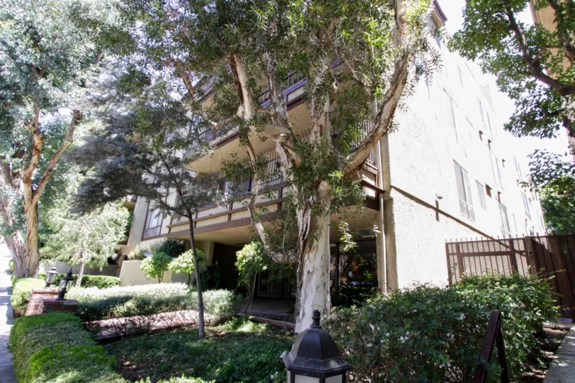 The landscaped grounds around 1210 Kings