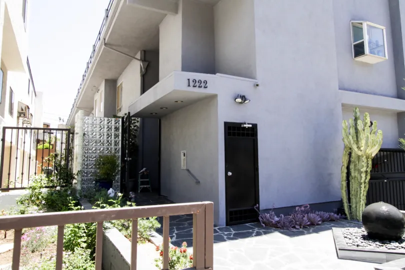 The address of 1222 N Kings written above the door in West Hollywood
