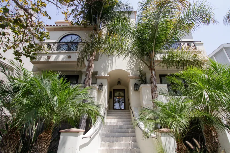 The stairs leading up to 744 N Alfred Street in West Hollywood