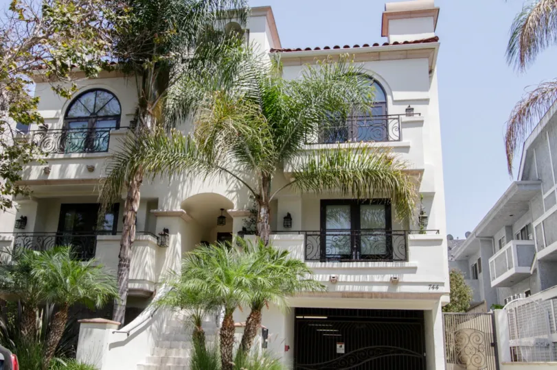 The patio doors seen at 744 N Alfred Street in West Hollywood