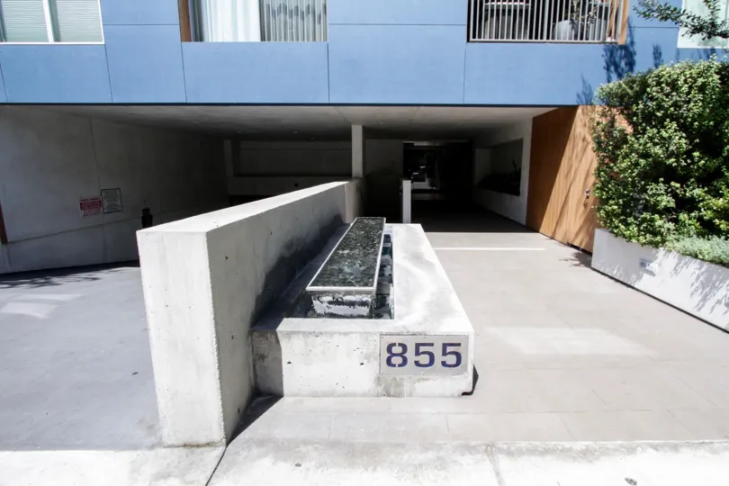 The address of 855 Croft on the curb in West Hollywood