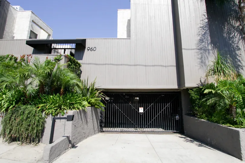 The gate for parking at 960 San Vicente