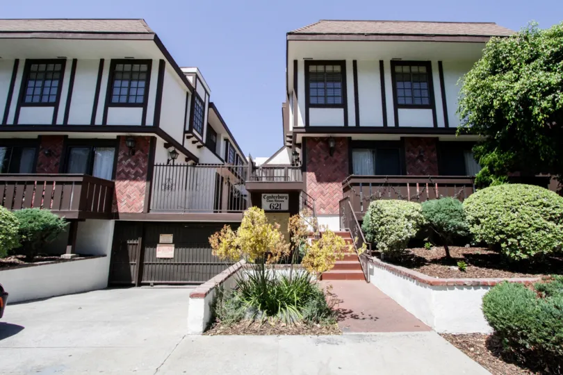 The homes seen at Canterbury Townhomes in West Hollywood