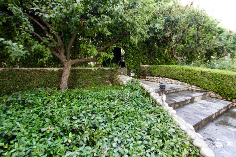 The beautiful landscaping of the Chateau Brittany