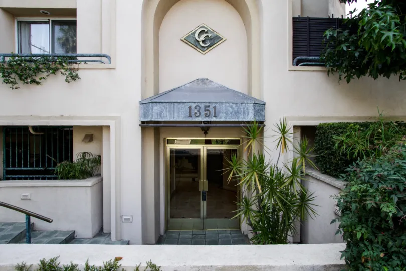 The address at the entrance of Chateau Curson in West Hollywood