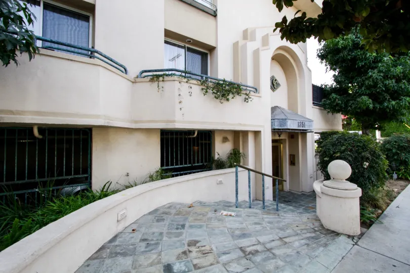 The entryway into Chateau Curson in West Hollywood