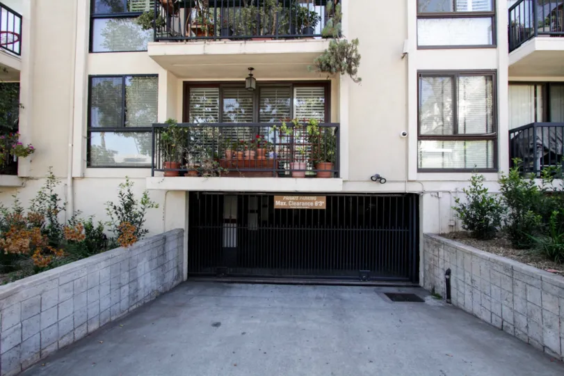 The parking for residents of Crescent Plaza in West Hollywood