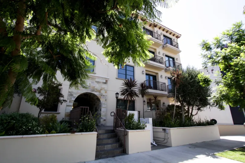 The sidewalk into the Croft Villas