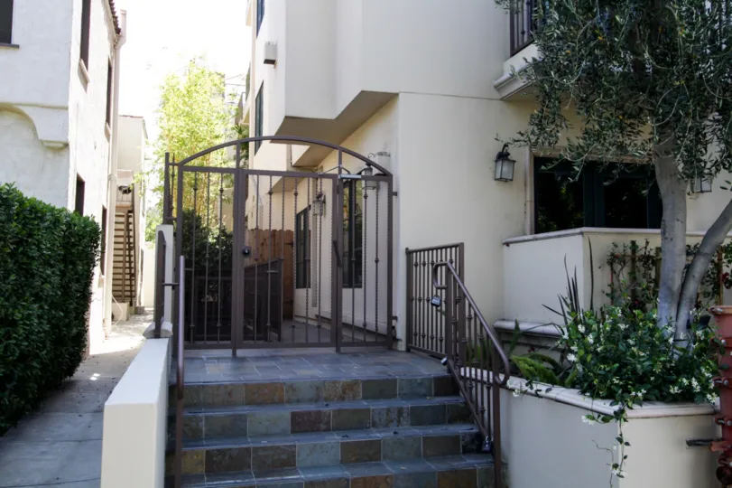 The gate into Croft Villas in West Hollywood