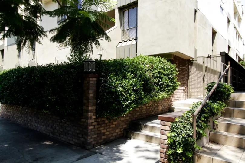 The stairs to the entrance of Design Villas