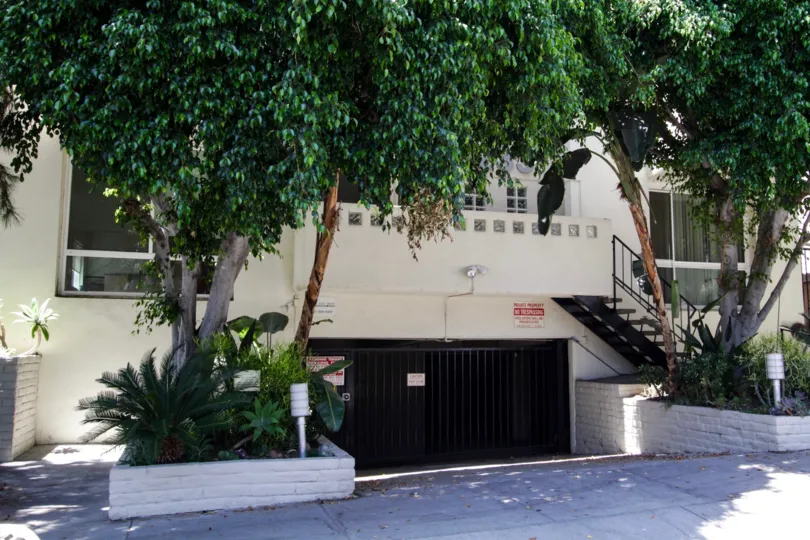 The parking for Fores Palace in West Hollywood
