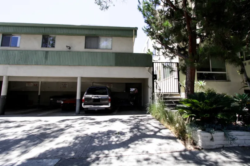 The garage parking for residents of Flores Palace