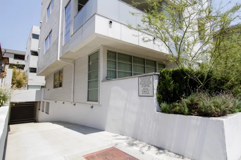 The parking for residents of 8265 Fountain West in West Hollywood