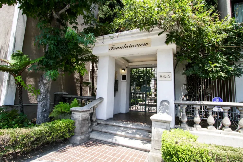 The entryway into Fountainview in West Hollywood