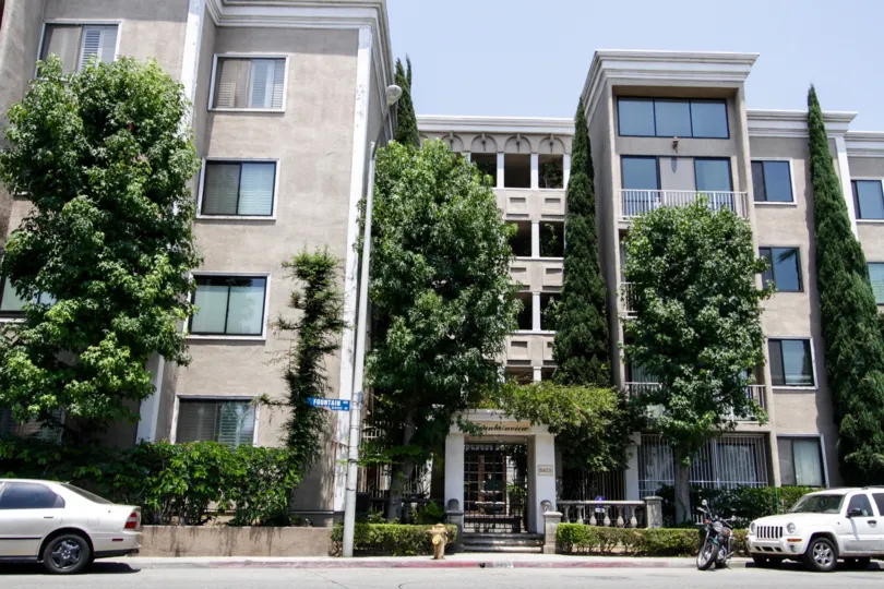 The landscaping around Fountainview