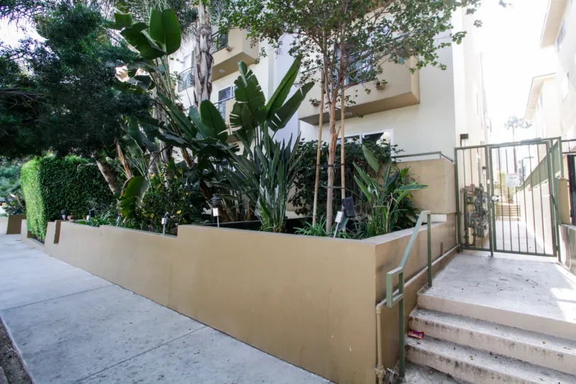 The stairs leading up to the Fuller Condominiums