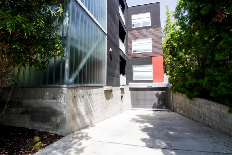 The parking for residents of Gardner 9 in West Hollywood