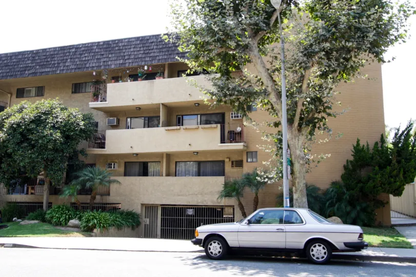 The parking for residents of Granville Court in West Hollywood