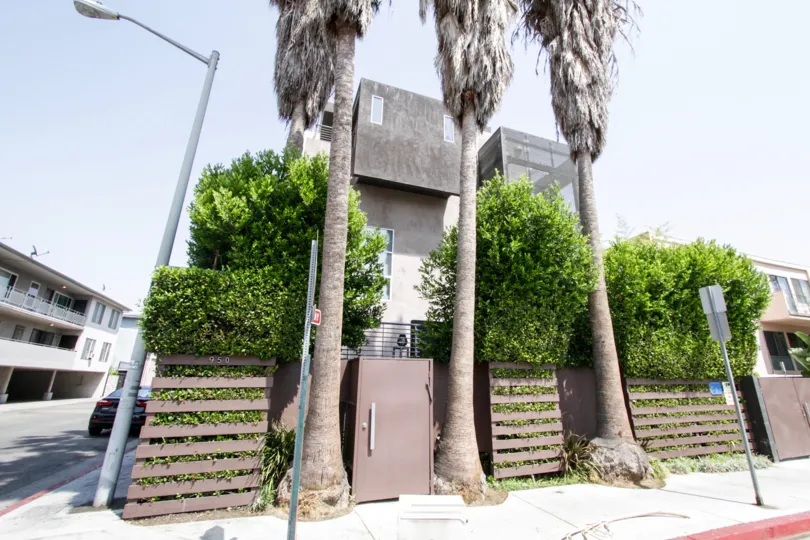 The sidewalk in front of the Grove Art Lofts in West Hollywood