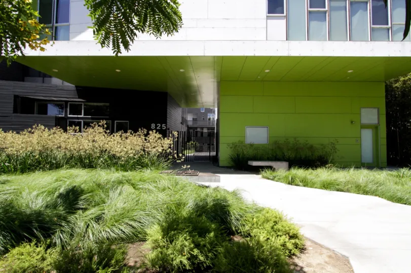 The landscaping seen around Habitat 825 in West Hollywood