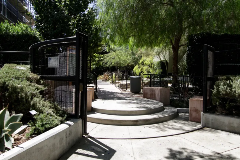 The entryway into Habitat On The Park located in West Hollywood