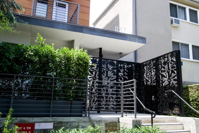 The entrance into the Hacienda Lofts in West Hollywood