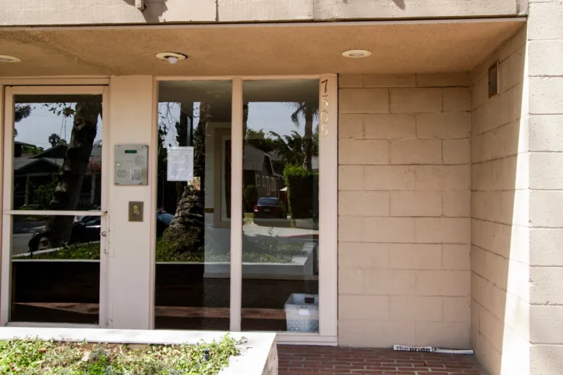 The doors leading into the Hampton West in West Hollywood