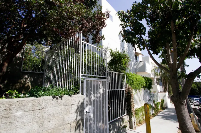 The sidewalk in front of Hilldale Terrace in West Hollywood